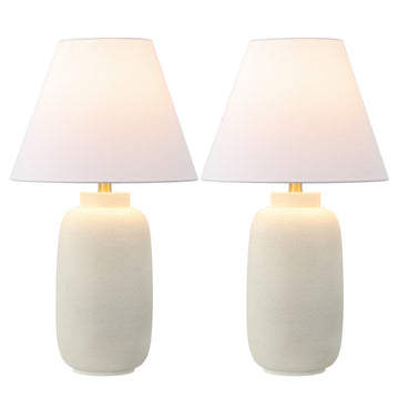 Elinore 24.5" Minimalist Scandinavian Resin/Iron Ginger Jar LED Table Lamp - JONATHAN Y